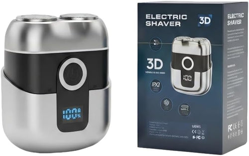 Electric Razor for Men, Compact Travel Razor with LED Screen, IPX7 Waterproof Wet/Dry Foil Shaver, USB-C Rechargeable, Mini Razor, Ideal Gift for Men